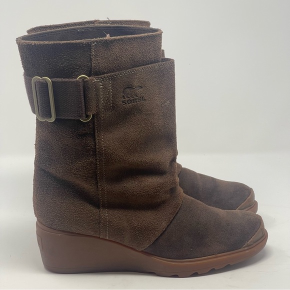 Sorel Toronto Boots Womens 8 Brown Suede Mid Calf Wedge Heel NL2117-248 - Picture 4 of 16
